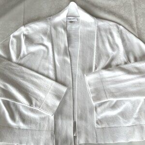 Women's XL Open-Cardigan White Long-Sleeved Calvin Klein Shrug